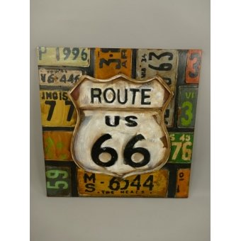 3D wanddeco metaal Route66