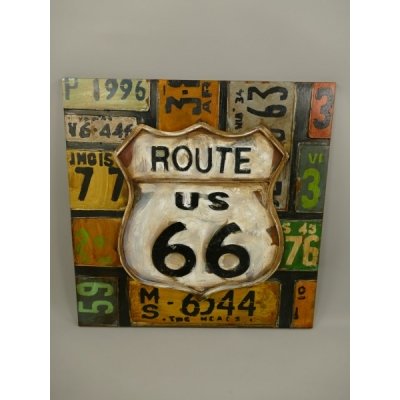 3D wanddeco metaal Route66