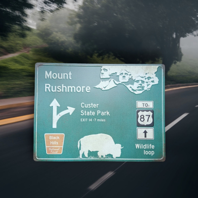 Roadsign Mt. Rushmore